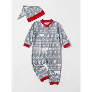 NEW PatPat Infant Toddler 12-18 Mos 2-piece Holiday Print Sleeper & Hat BUY 2 GE